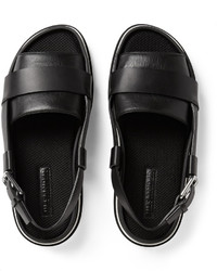 Sandales en cuir noires Jil Sander