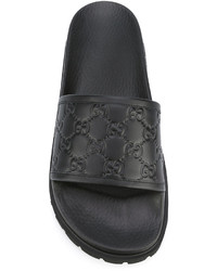 Sandales en cuir noires Gucci