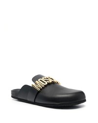 Sandales en cuir noires Moschino