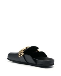 Sandales en cuir noires Moschino