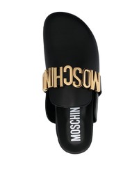 Sandales en cuir noires Moschino