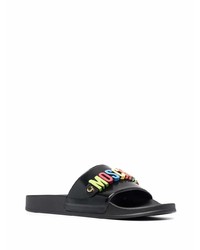 Sandales en cuir noires Moschino