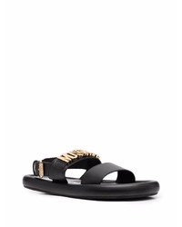 Sandales en cuir noires Moschino