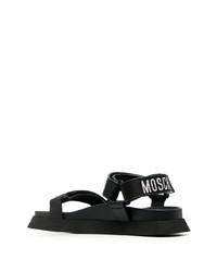 Sandales en cuir noires Moschino