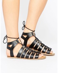 Sandales en cuir noires London Rebel