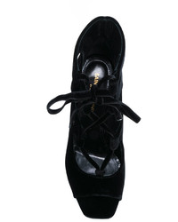 Sandales en cuir noires Saint Laurent