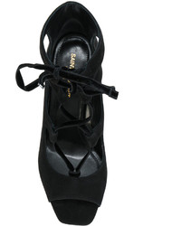 Sandales en cuir noires Saint Laurent