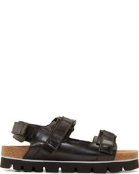 Sandales en cuir noires MSGM
