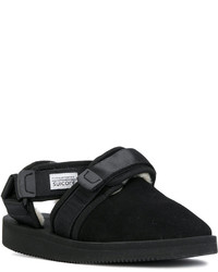 Sandales en cuir noires Suicoke