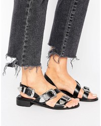 Sandales en cuir noires Park Lane