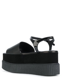 Sandales en cuir noires MM6 MAISON MARGIELA