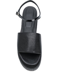 Sandales en cuir noires MM6 MAISON MARGIELA