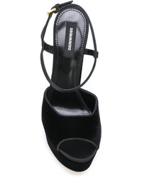 Sandales en cuir noires Dsquared2
