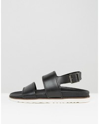 Sandales en cuir noires Asos