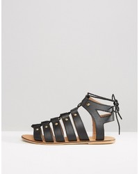 Sandales en cuir noires London Rebel