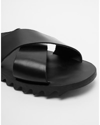 Sandales en cuir noires Diesel