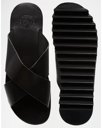 Sandales en cuir noires Diesel