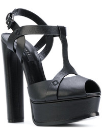 Sandales en cuir noires Casadei