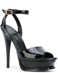 Sandales en cuir noires Saint Laurent