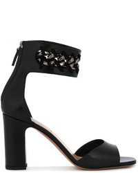 Sandales en cuir noires Valentino