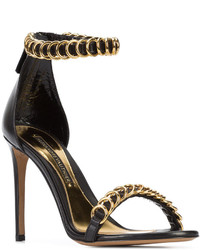 Sandales en cuir noires Alexandre Vauthier