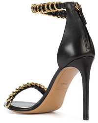 Sandales en cuir noires Alexandre Vauthier