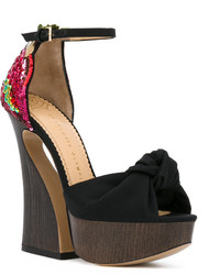 Sandales en cuir noires Charlotte Olympia