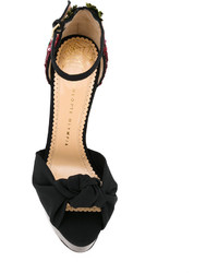 Sandales en cuir noires Charlotte Olympia