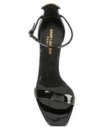 Sandales en cuir noires Saint Laurent