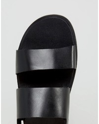 Sandales en cuir noires Zign Shoes