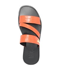 Sandales en cuir orange Moschino