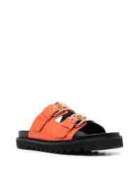 Sandales en cuir orange Moschino