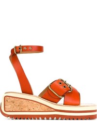 Sandales en cuir orange Etoile Isabel Marant