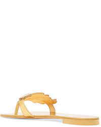 Sandales en cuir ornées dorées Giuseppe Zanotti