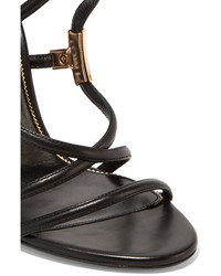 Sandales en cuir ornées noires Tom Ford