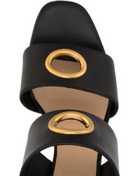 Sandales en cuir ornées noires Valentino