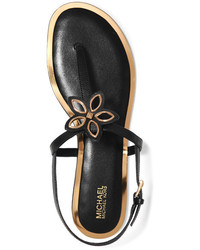 Sandales en cuir ornées noires MICHAEL Michael Kors