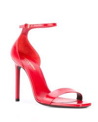 Sandales en cuir rouges Saint Laurent