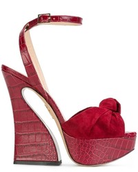 Sandales en cuir rouges Charlotte Olympia
