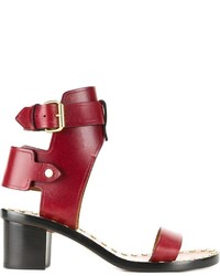 Sandales en cuir rouges Etoile Isabel Marant