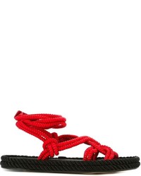 Sandales en cuir rouges Etoile Isabel Marant