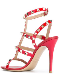 Sandales en cuir rouges Valentino
