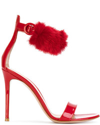 Sandales en cuir rouges Gianvito Rossi