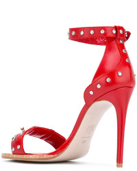 Sandales en cuir rouges Alexander McQueen