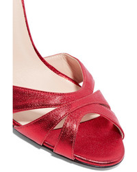 Sandales en cuir rouges Sarah Jessica Parker