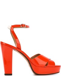 Sandales en cuir rouges Sonia Rykiel