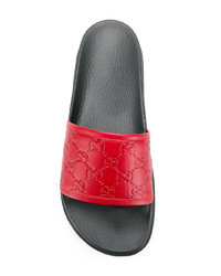 Sandales en cuir rouges Gucci