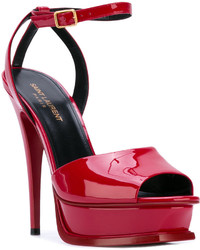 Sandales en cuir rouges Saint Laurent