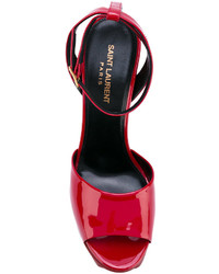 Sandales en cuir rouges Saint Laurent