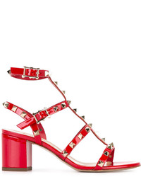 Sandales en cuir rouges Valentino Garavani
